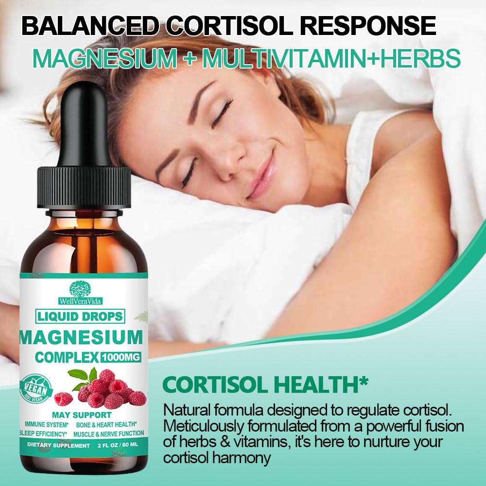 Cortisol Detox for Women & Men w. Super Calm 16-in-1 Magnesium, Theanine, Ashwagandha, St Johns Wort, Lemon Balm, Cortisol Wellness Liquid Drops for Balanced Cortisol, Harmone Balanced & Relaxation WellVeraVidaAu supplements