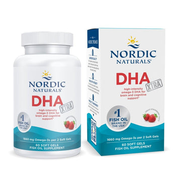 Nordic Naturals DHA Xtra, Strawberry - 60 Soft Gels - 1660 mg Omega-3 - High-Intensity DHA Formula for Brain & Nervous System Support - Non-GMO - 30 Servings Nordic NaturalsAu supplements