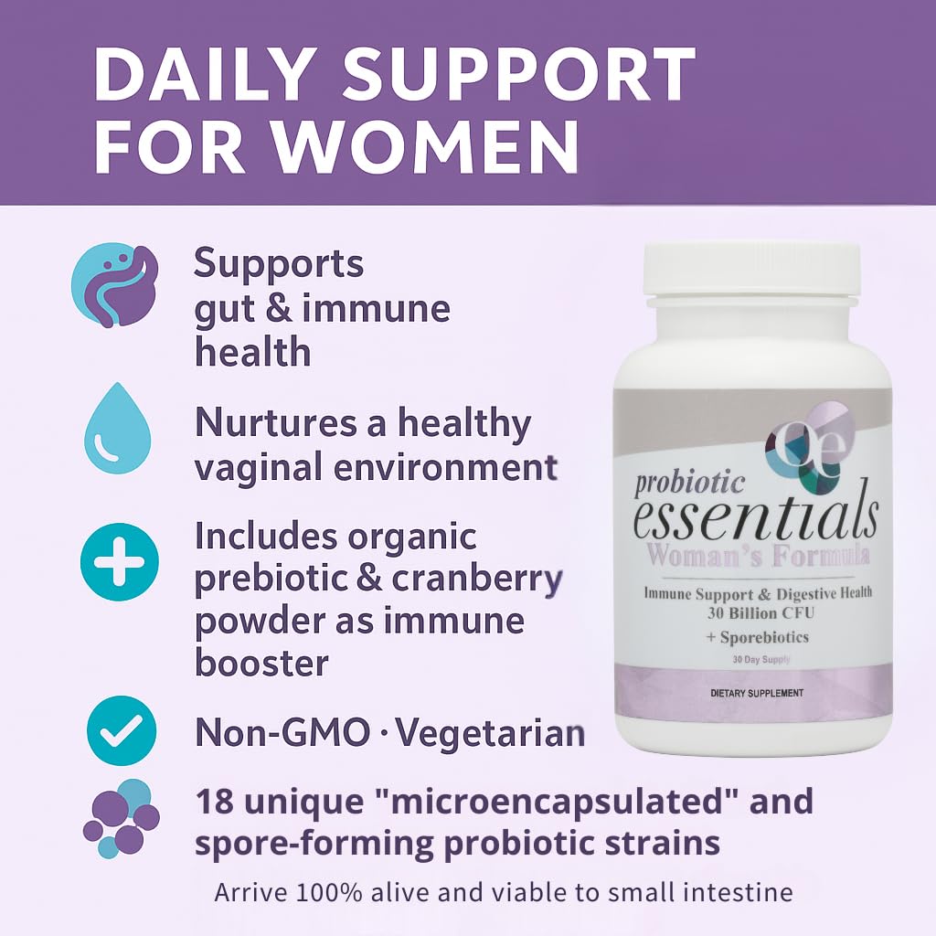 Organic Excellence Probiotics for Women – 30 Billion CFU 18 Strains Prebiotics & Sporebiotics – Gut, Vaginal, Digestive, Immune & Urinary Tract Support – 30 Capsules Organic ExcellenceAu supplements