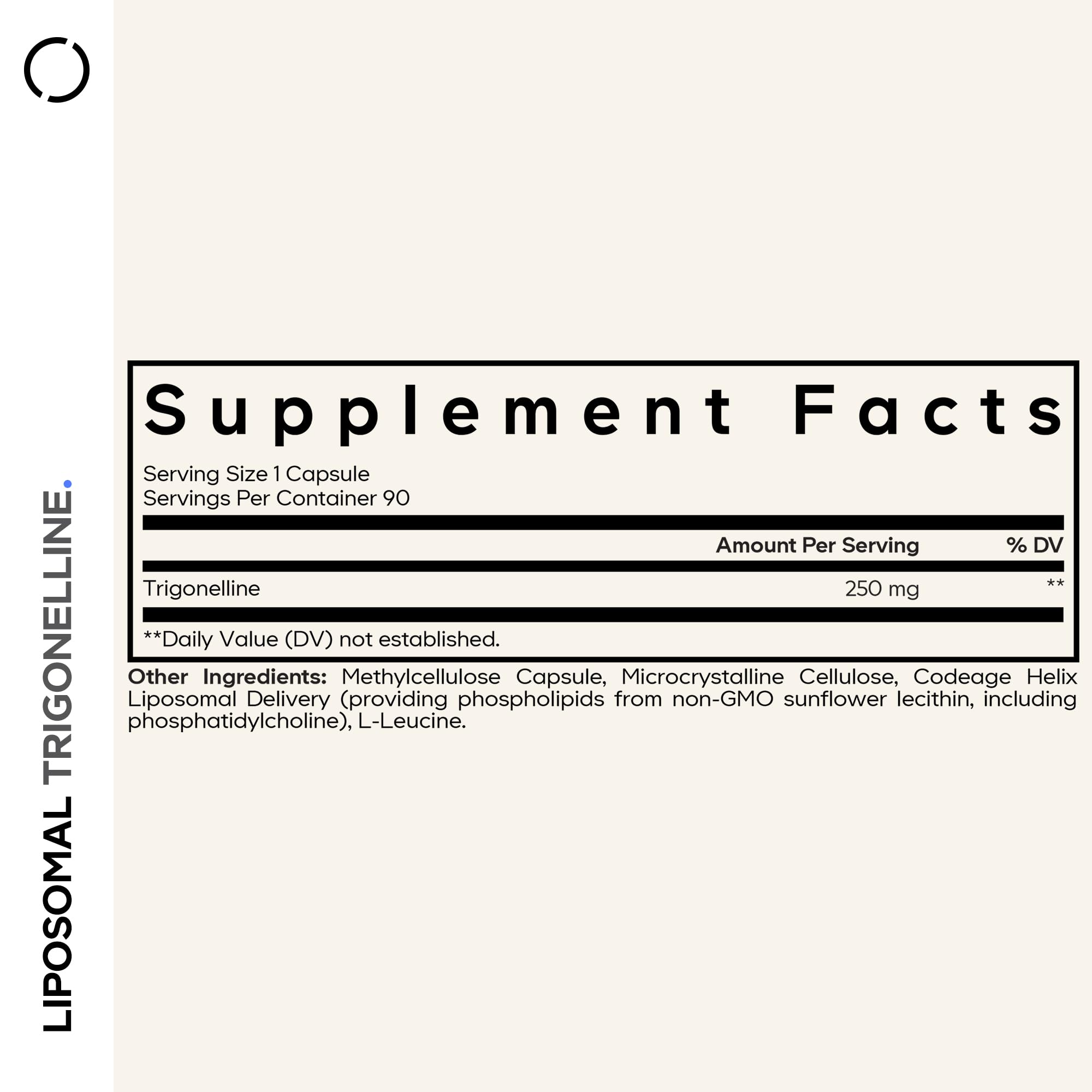 Codeage Liposomal Trigonelline - 250 mg Per Capsule - 3-Month Supply - Plant-Based Alkaloid - Liposomal Delivery for Bioavailability - Metabolic Health Support - Vegan Nootropic Non-GMO - 90 Capsules CodeageAu supplements