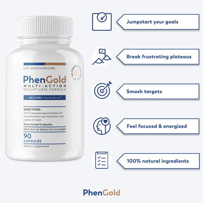 PhenGold Pills, Original Multi-Action Weight Management Formula with Green Tea PhenGoldUS supplements