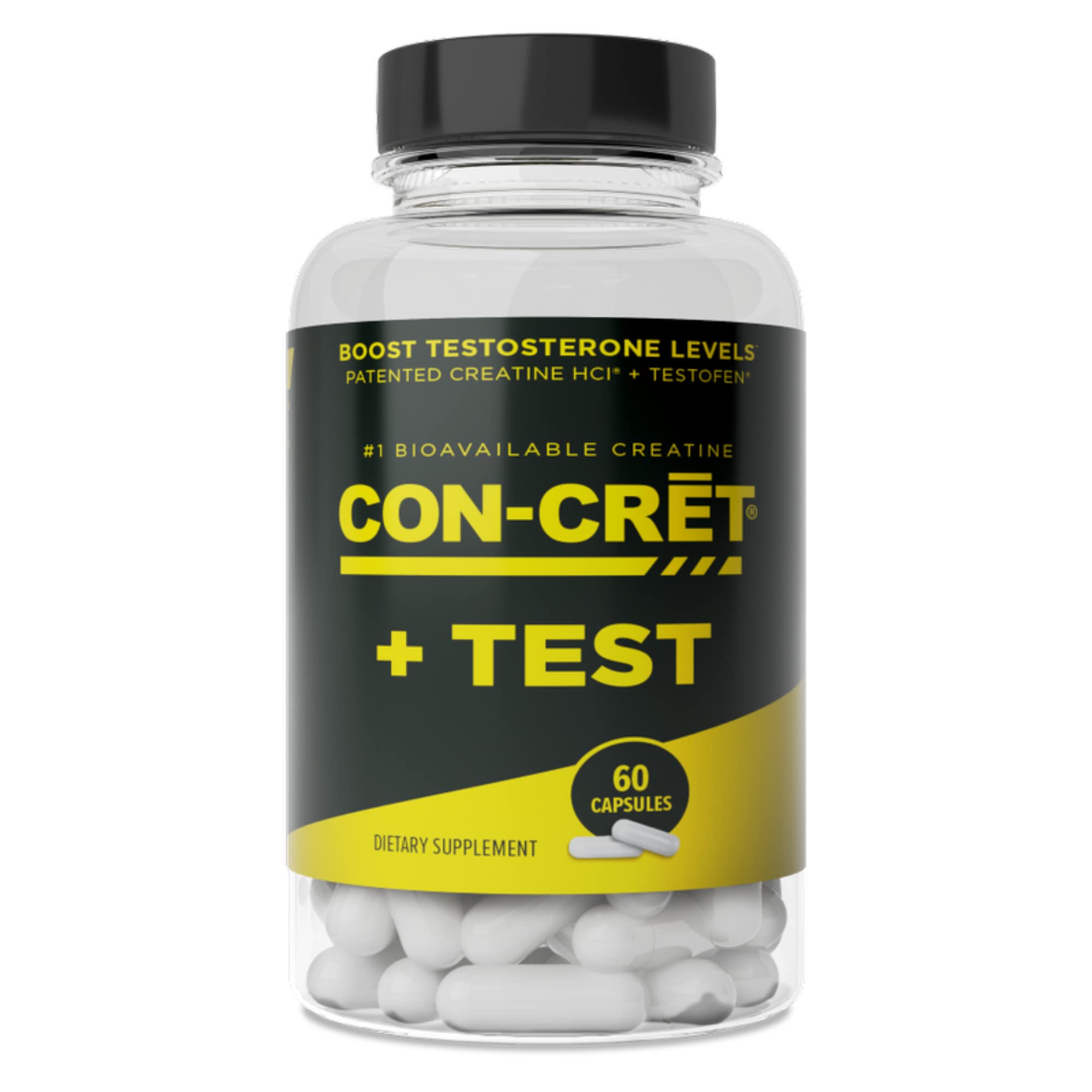 CON-CRET®+ Test, CON-CRET® Patented Creatine HCl Now with Testofen®, Boost Testosterone Levels, 60 Capsules CON-CRETAu supplements
