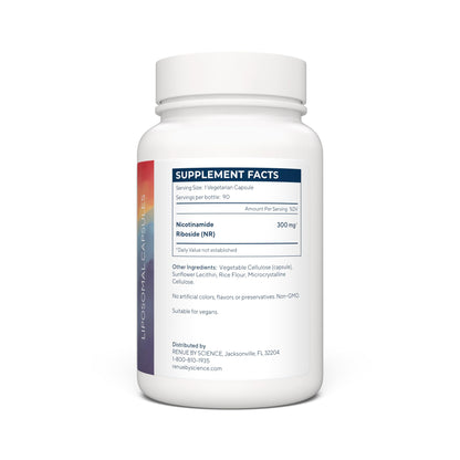 RENUE by Science Nicotinamide Riboside | High Strength Liposomal NAD Supplement | 90 Nicotinamide Capsules - 300mg Nicotinamide Riboside per Serving | Manufactured in The USA Third-Party Tested Renue By ScienceUS supplements
