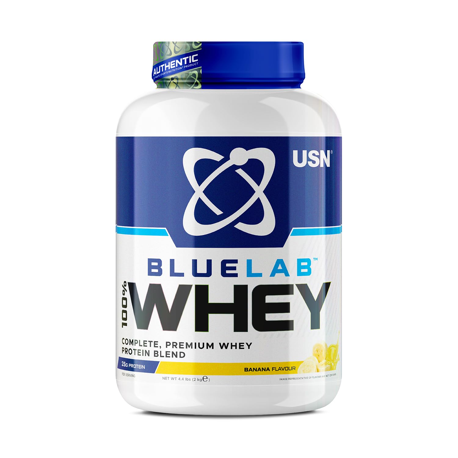 USN Blue Lab Whey Protein Powder: Banana - Whey Protein 2kg - Post-Workout USNAu supplements