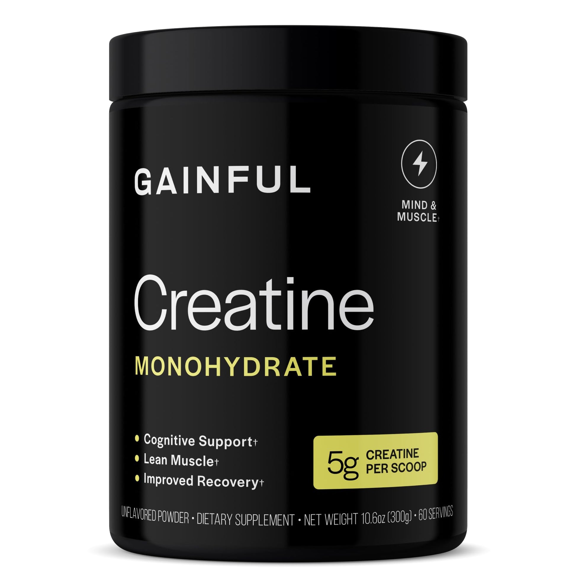 Gainful Creatine Powder, Post Workout Amino Acid Supplement, Muscle, Energy & Focus Support, 5g Creatine Monohydrate, Unflavored, 60 Servings GainfulAu supplements