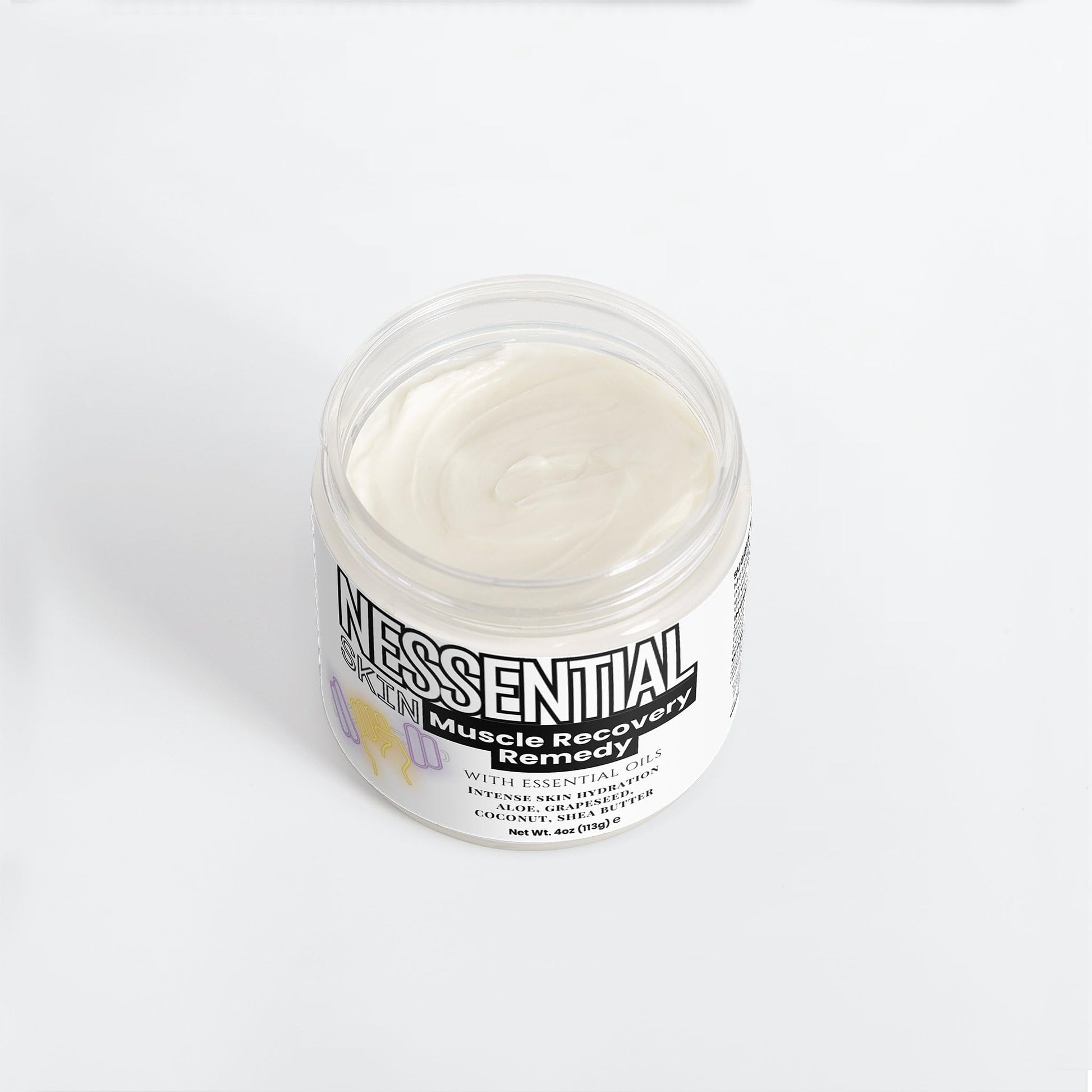 Nessential Skin Muscle Recovery Remedy with Essential Oils, Intense Hydration Cream, Natural Ingredients, Aloe, Grapeseed, Coconut, Shea Butter, 4 oz Nessential SkinAu supplements