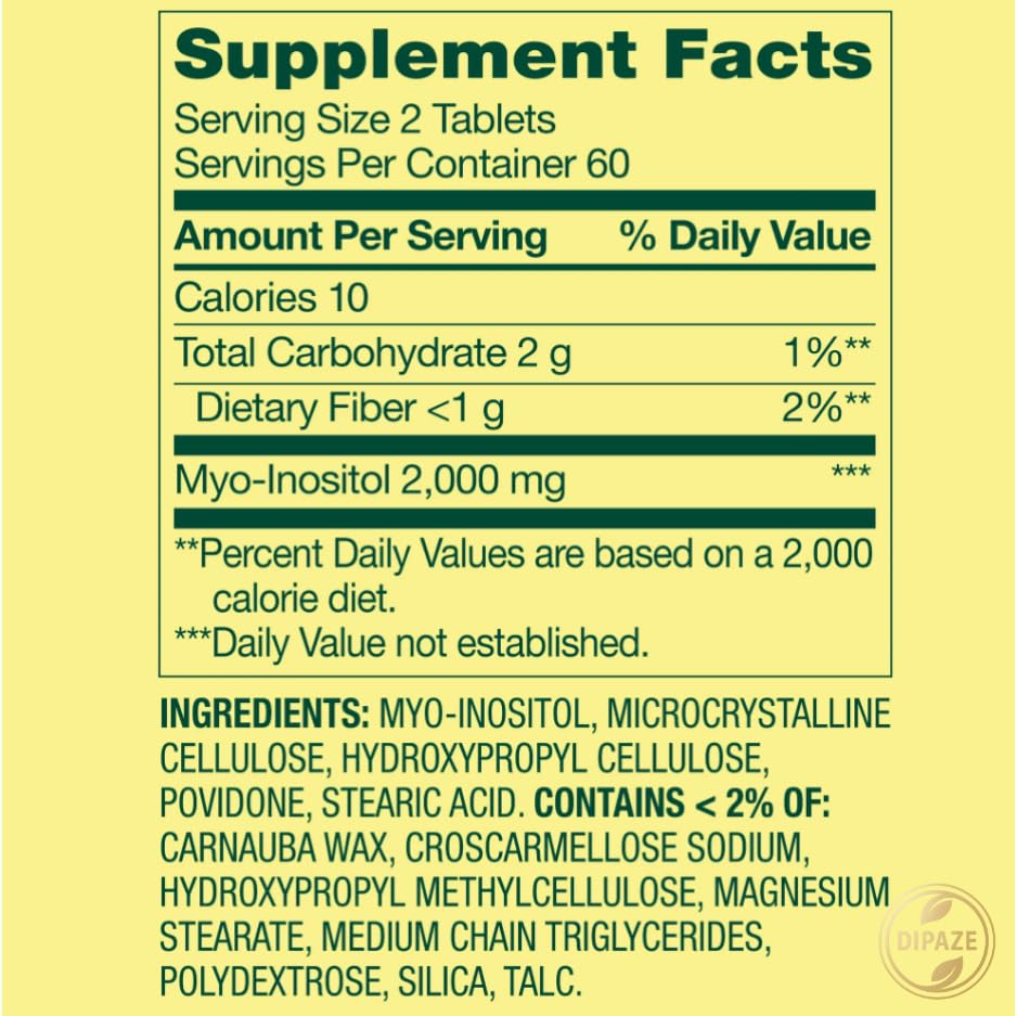 Spring Valley Hormone Balance Myo-Inositol 2000mg Dietary Supplement Tablets, 120 Count + Dipaze Gift (Container) Aus HealthcareAu supplements
