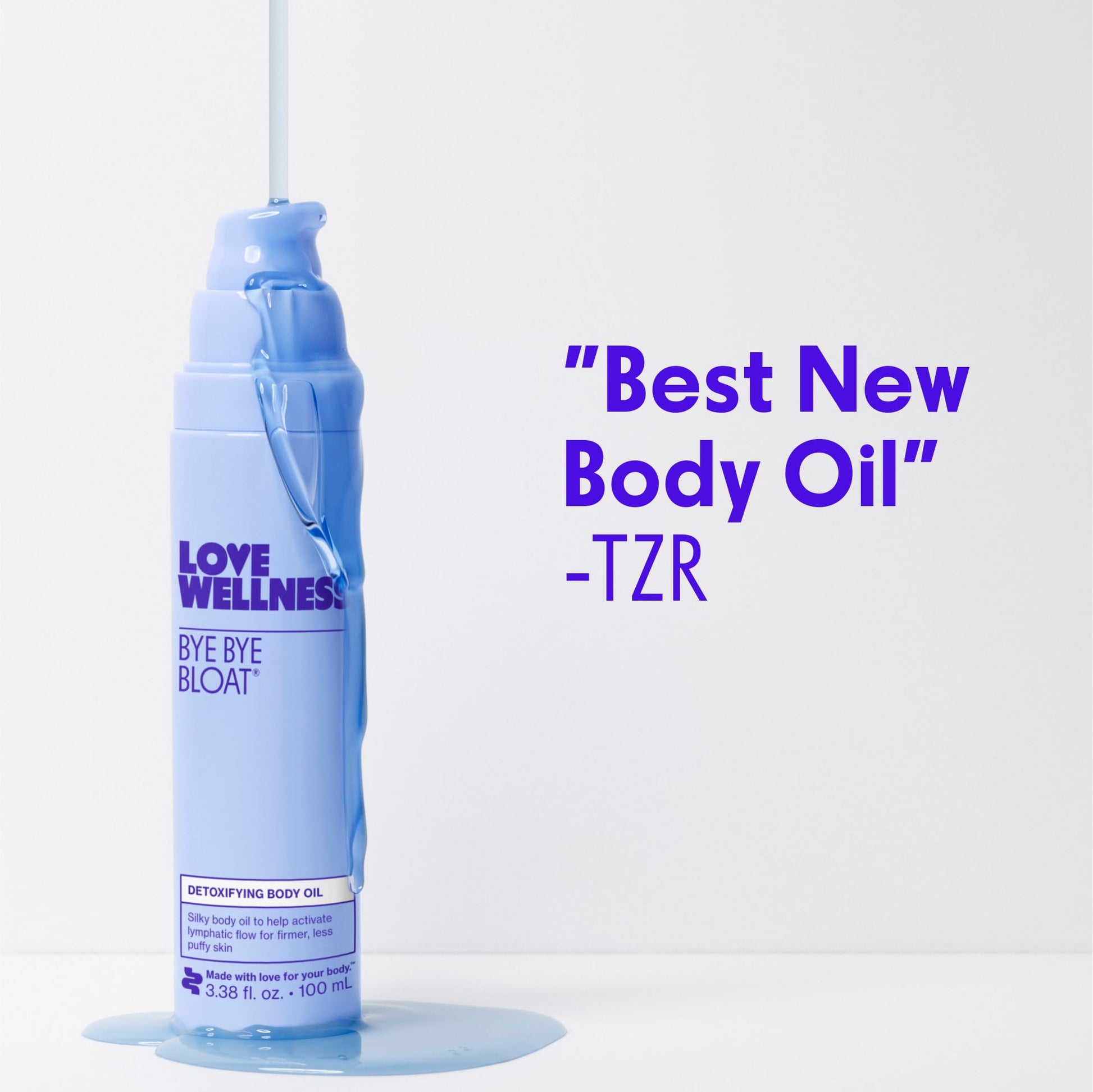 Love Wellness Bye Bye Bloat Detoxifying Body Oil | Lymphatic Drainage Oil to Hydrate, Depuff & Awaken Skin | Reduce Swelling Massage Oil for Women with Peppermint, Grapefruit & Rosemary Oil |100 mL Love WellnessUS supplements