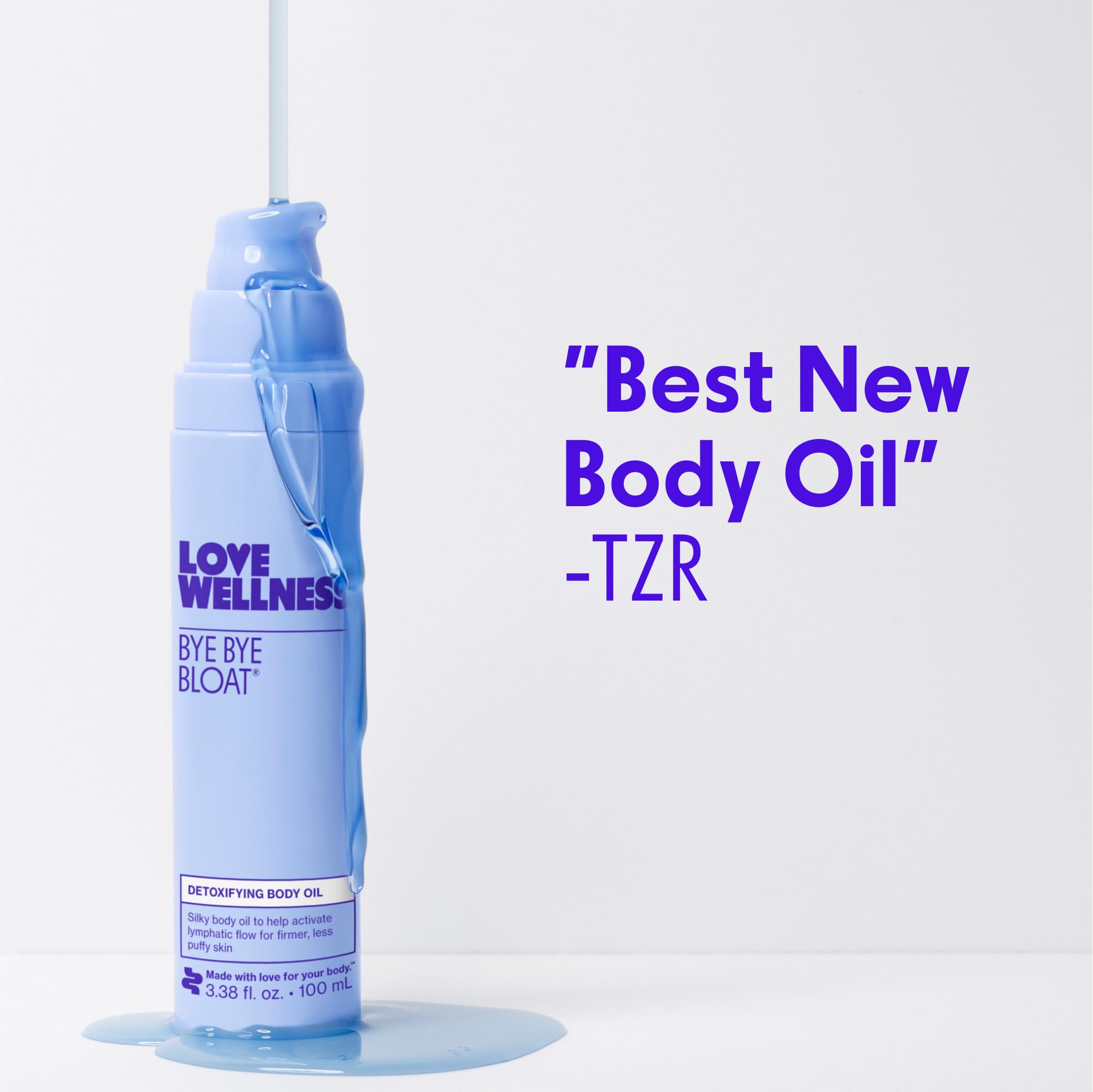Love Wellness Bye Bye Bloat Detoxifying Body Oil | Lymphatic Drainage Oil to Hydrate, Depuff & Awaken Skin | Reduce Swelling Massage Oil for Women with Peppermint, Grapefruit & Rosemary Oil |100 mL Love WellnessUS supplements