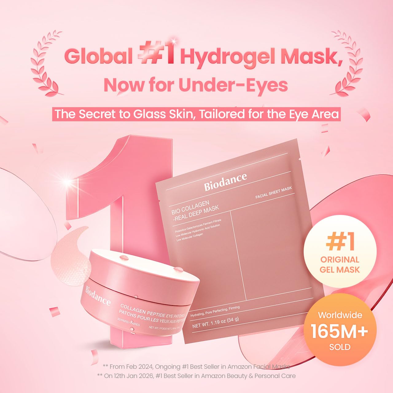 BIODANCE Collagen Peptide Eye Patches, Anti Wrinkle & Smile Line Patches for Face, Under Eye Mask for Fine Lines & Eye Bags, Travel Essentials & Self Care Gifts for Women, Korean Skin Care (60 Count) BIODANCEAu supplements