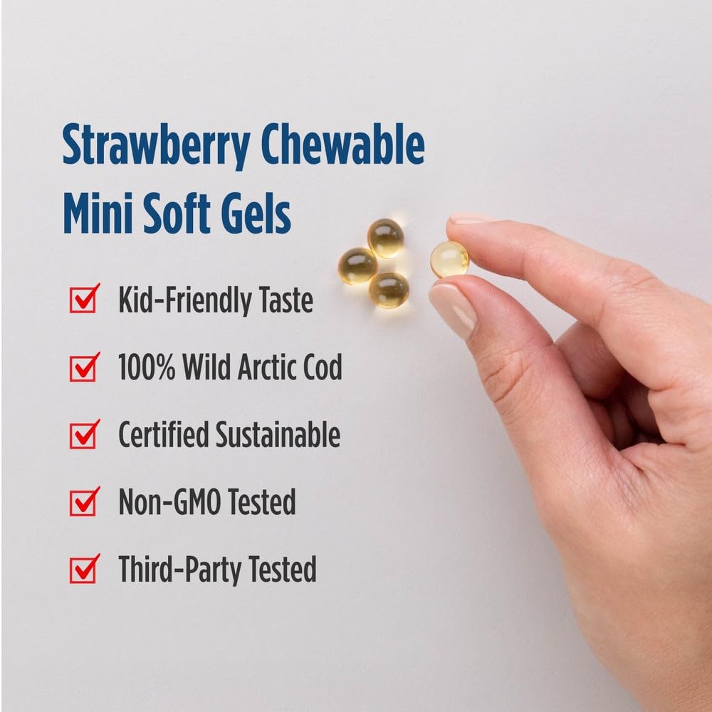 Nordic Naturals Children’s DHA, Strawberry - 360 Mini Chewable Soft Gels for Kids - 250 mg Omega-3 with EPA & DHA - Brain Development & Function - Non-GMO - 90 Servings Nordic NaturalsAu supplements