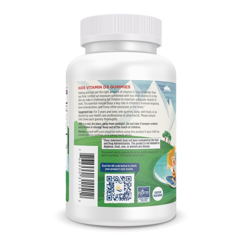 Nordic Naturals Vitamin D3 Gummies Kids, Wild Watermelon Splash - 120 Gummies - 400 IU Vitamin D3 - Bone Health, Healthy Immunity - Non-GMO, Vegetarian - 120 Servings Nordic NaturalsAu supplements