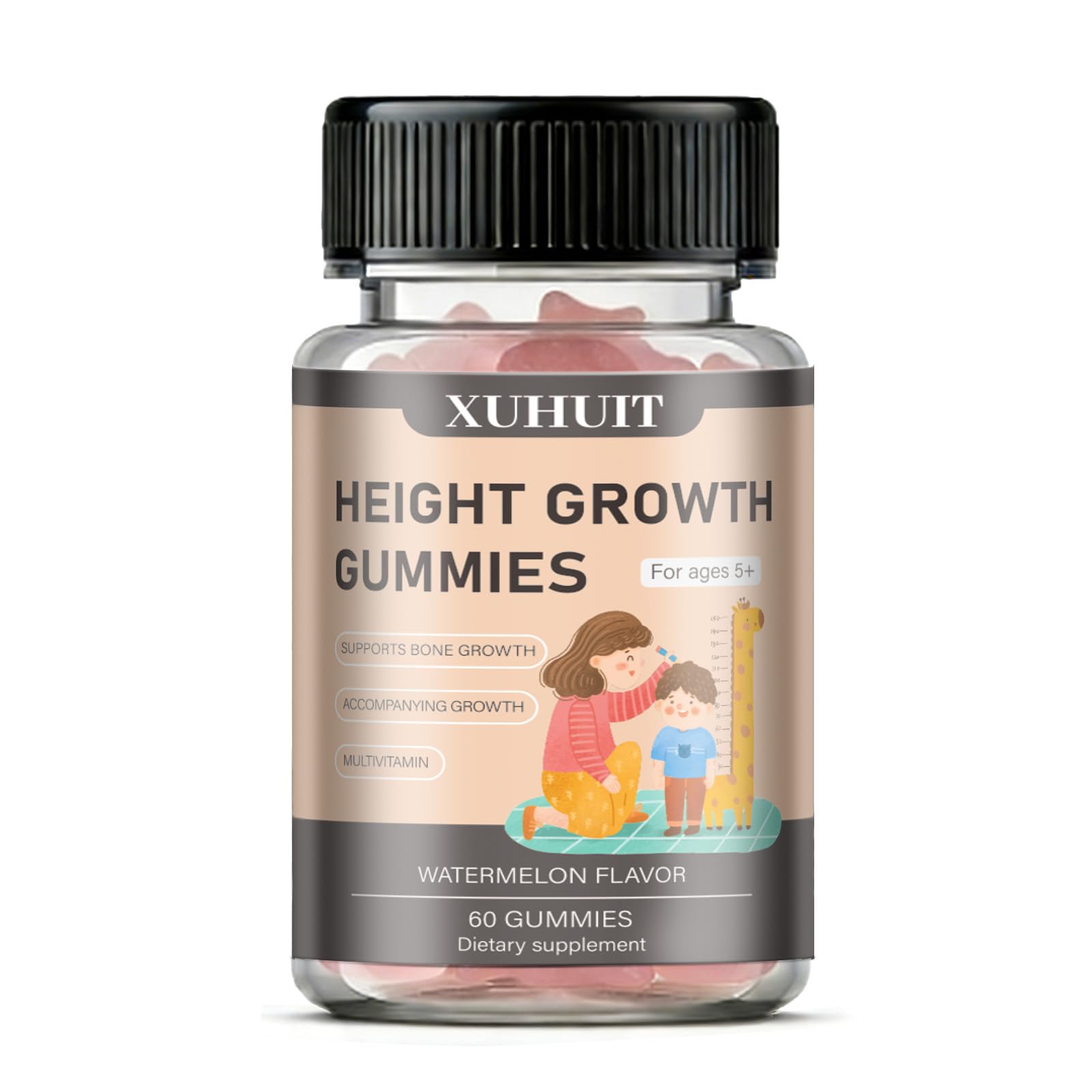 ZYGCDZ Growth Gummies for Kids & Teens - Natural Height Support with Vitamin D3, K2, Calcium & Ashwagandha - Bone Strength Supplement for Picky Eaters Ages 5+ (Watermelon Flavor) (1) ZYGCDZAu supplements