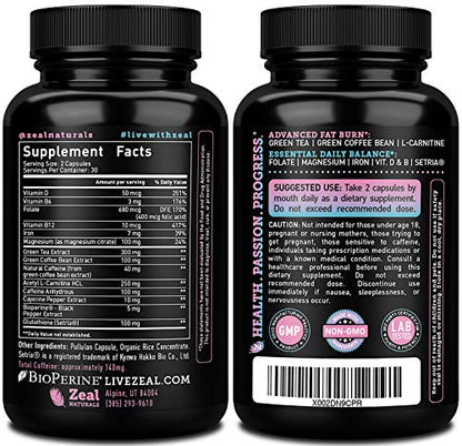 Zeal Naturals Weight Loss Support for Women + Daily Balance Vitmains (Iron, Vitamin D Zeal NaturalsUS supplements
