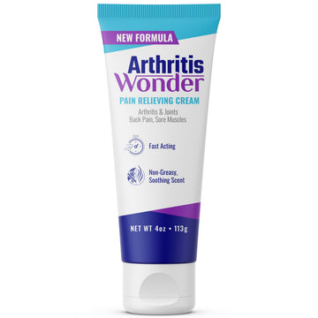 Arthritis Wonder Pain Relief Cream, 4 oz – Arthritis Pain Relief Cream for Hand, Knee, Foot and Wrist Joints – Fast-Acting, Deep Penetrating, Non-Greasy Formula with Natural Wogonin Arthritis WonderAu supplements