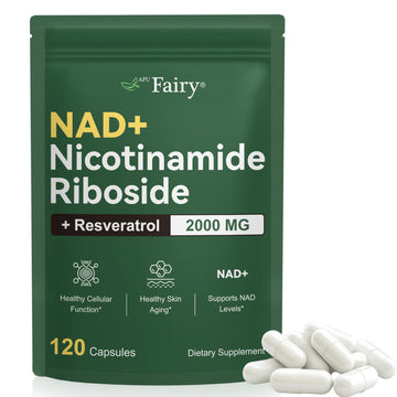 APU.FAIRY NAD Supplement,NAD Nicotinamide Riboside,Extra Strength NAD Alternative Liposomal,Boost NAD & Resveratrol + for Women & Men,Energy Anti-Aging,Cell Regeneration,120 Capsules sack-120 APU.FAIRYAu supplements