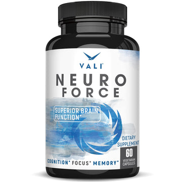 VALI Neuro Force Brain Booster Supplement for Focus, Memory, Clarity & Energy. Extra Strength Nootropic Cognitive Function Support for Mental Performance. with Natural Caffeine. 60 Veggie Capsules VALIAu supplements