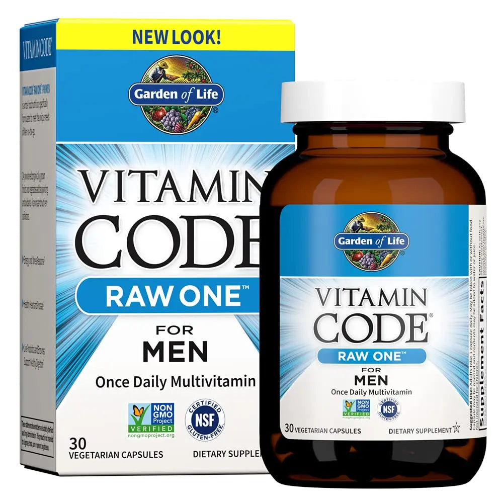 Garden of Life Vitamin Code Raw One for Men, Once Daily Multivitamin, 30 Capsules, One a Day Mens Vitamins Plus Fruit, Veggies & Probiotics Garden of LifeAu supplements