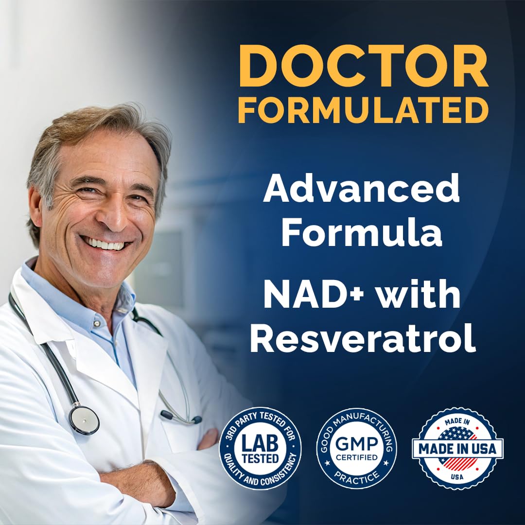 MOM NUTRIX Liposomal NAD Supplement with Resveratrol - High Purity NAD Plus 2000 mg, 120 Capsules, Made in The USA - NMN Alternative MOM NUTRIXAu supplements