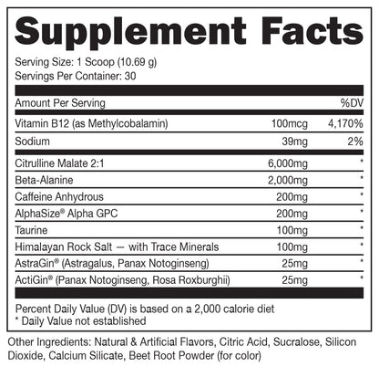 Bucked Up Pre Workout - Best Tasting - 6 Grams Citrulline, 2 Grams Beta Alanine Non Proprietary Blend, Powder (Strawberry Kiwi) Bucked UpUS supplements