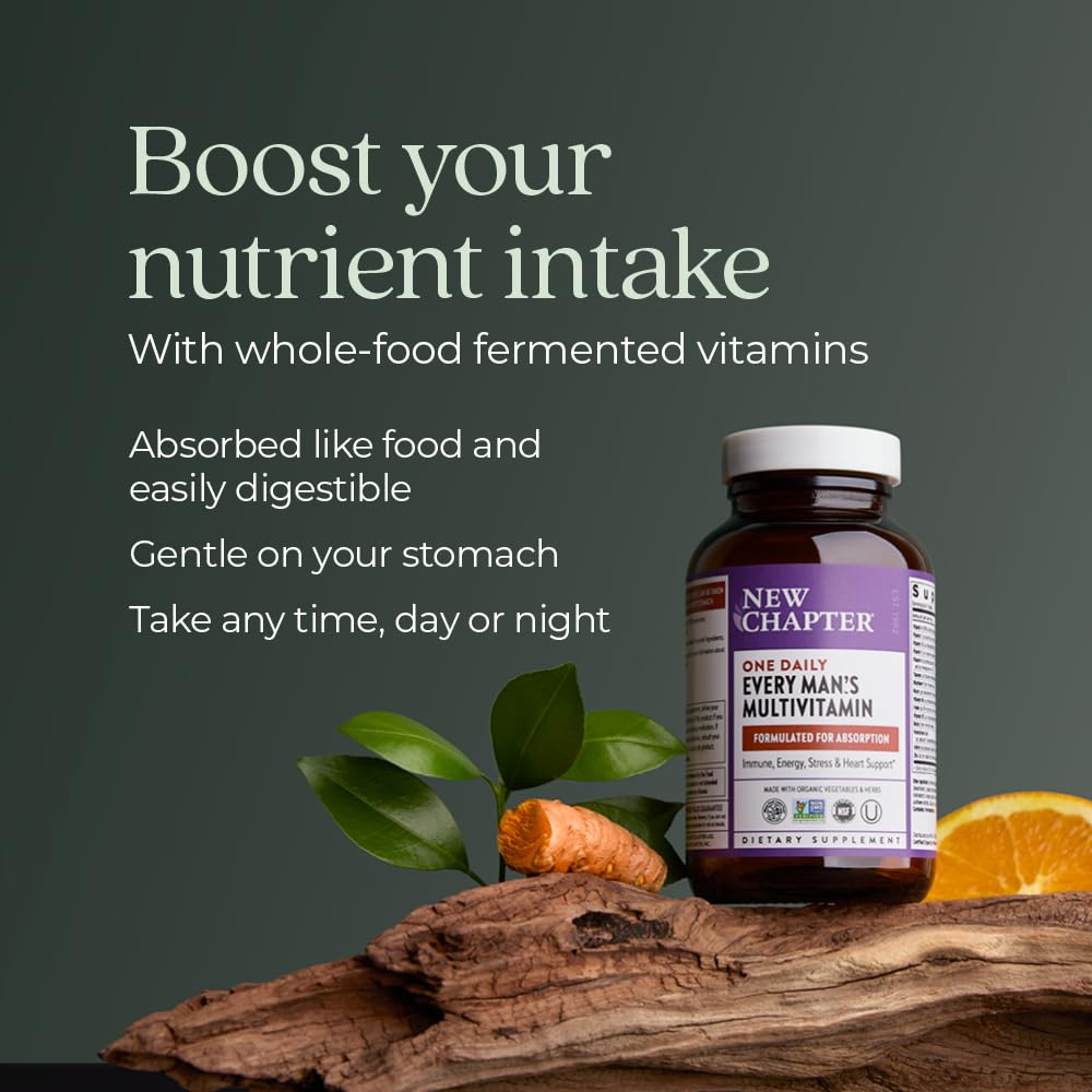 New Chapter Men’s Multivitamin, B6, Extra B12, D3, Vitamin C & Zinc, Immune, Heart, Cellular Energy, and Brain Health New ChapterAu supplements