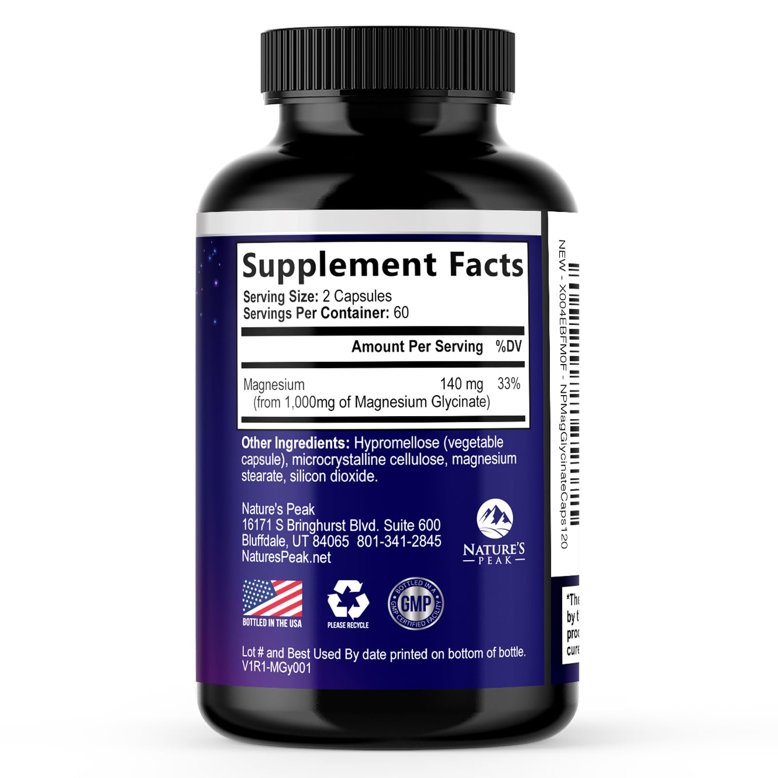Magnesium Glycinate Capsules 1000mg Per Serving - Pure & Chelated for Max Absorption - Supports Muscle, Nerve & Heart Health, Sleep Support - Magnesium Supplement for Whole Body Support - 120 Capsules Nature's PeakAu supplements