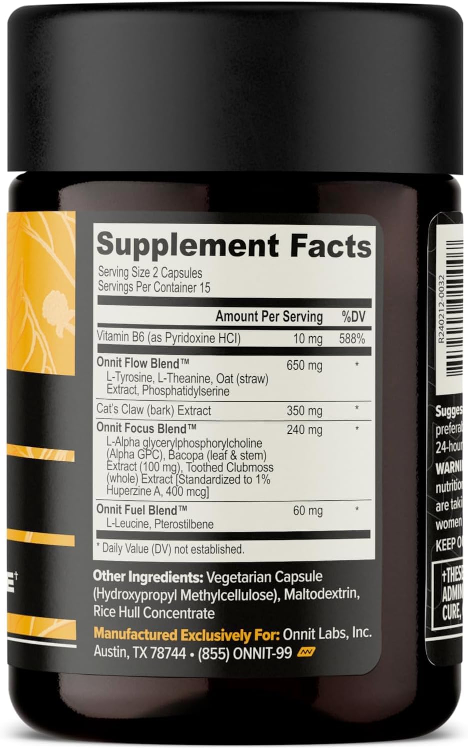 ONNIT Alpha Brain Nootropic Brain Supplement for Men and Women, IGEN Non-GMO Tested, Memory, Mental Clarity, Cognitive Support and Focus Capsules with L-Theanine and Vitamin B6, 30 Count ONNITAu supplements