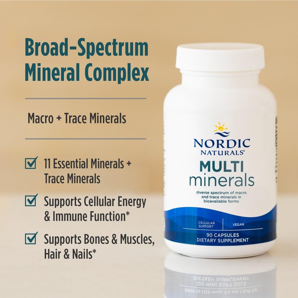 Nordic Naturals Multi Minerals, Unflavored - 90 Capsules - 11 Essential Minerals - Optimal Health & Wellness - Certified Vegan - Non-GMO - 30 Servings Nordic NaturalsAu supplements