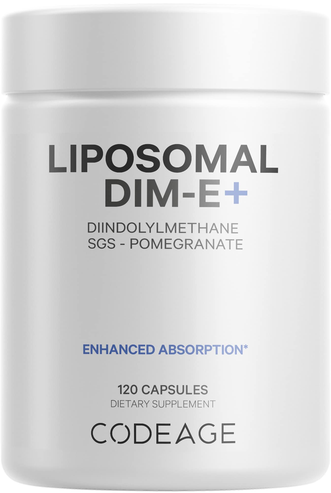Codeage Liposomal DIM Supplement - 4 Months Supply of DIM Vitamins and SGS, Pomegranate, Broccoli, Vitamin E Isomers Tocopherols Alpha Beta Gamma Delta - Liposomal Formula - Gluten-Free - 120 Capsules CodeageAu supplements