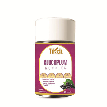 TIKDI GlucoPlum Gummy - 30 Count - Supports Healthy Blood Sugar Levels Already Within Normal Range. All Natural with Indian BlackBerry, Fenugreek, Cinnamon, Vegan, No Added Sugar TIKDIAu supplements