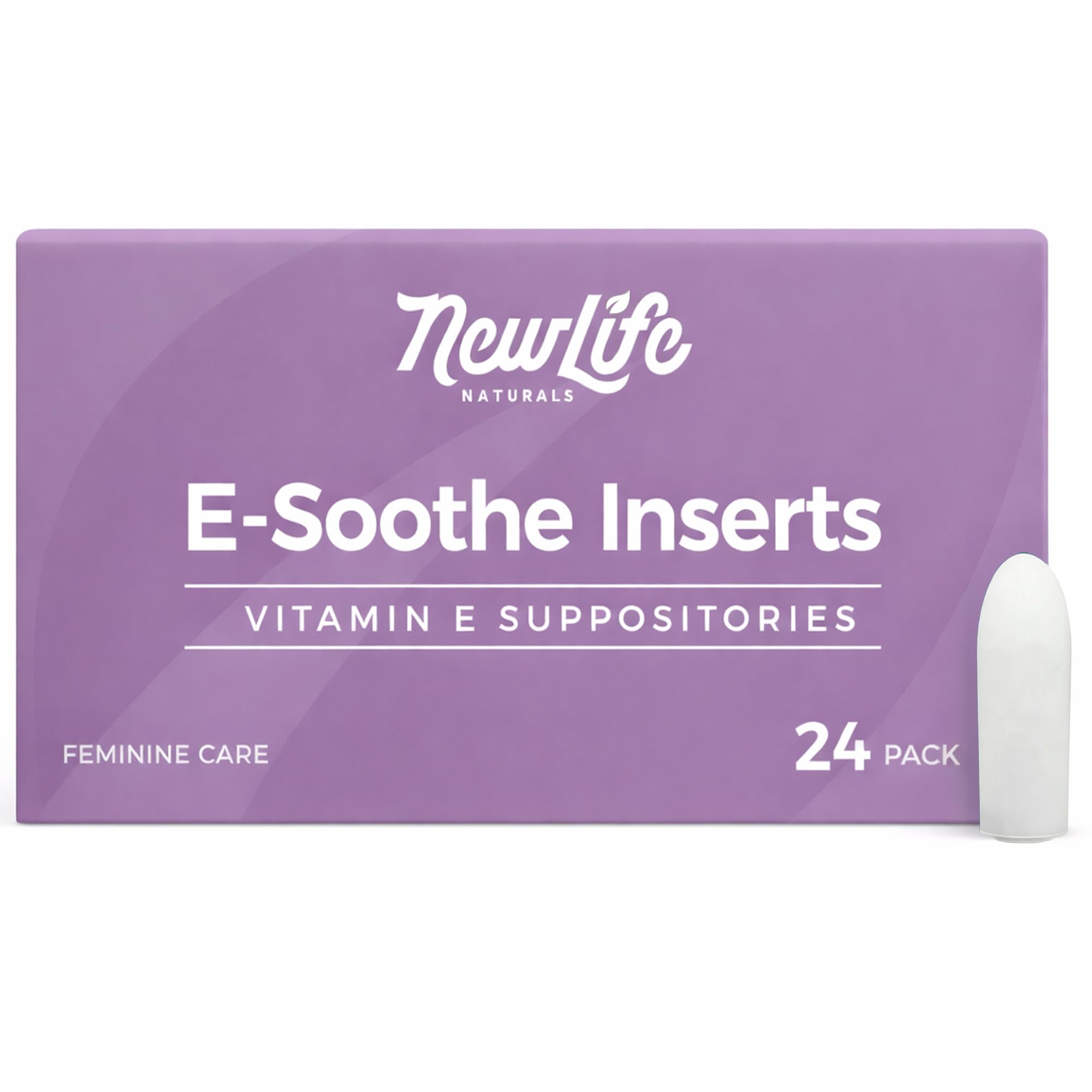 NewLife Naturals Vitamin E Vaginal Suppositories 38IU ESoothe - Moisture & Hydration Support - All Natural Estrogen Free Feminine Care - 24 Inserts NewLife NaturalsAu supplements
