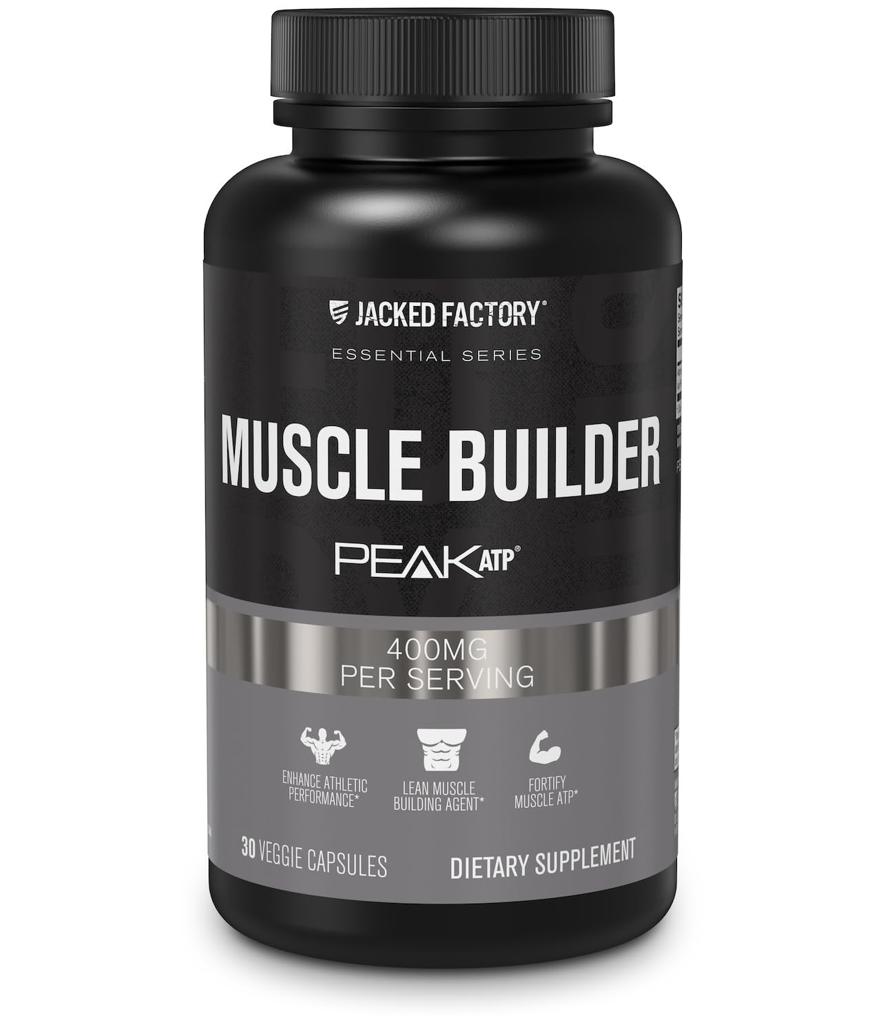 Jacked Factory Essentials Muscle Builder - ATP Muscle Builder for Men with Peak ATP to Support Muscle Gain, Enhance Athletic Performance, & Increase Strength - 30 Capsules Jacked FactoryAu supplements