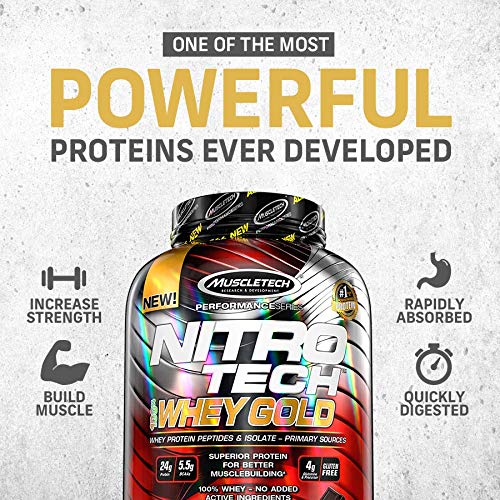MuscleTech NitroTech 100% Whey Gold Protein Powder, Build Muscle Mass, Whey Isolate Protein Powder MuscletechAu supplements