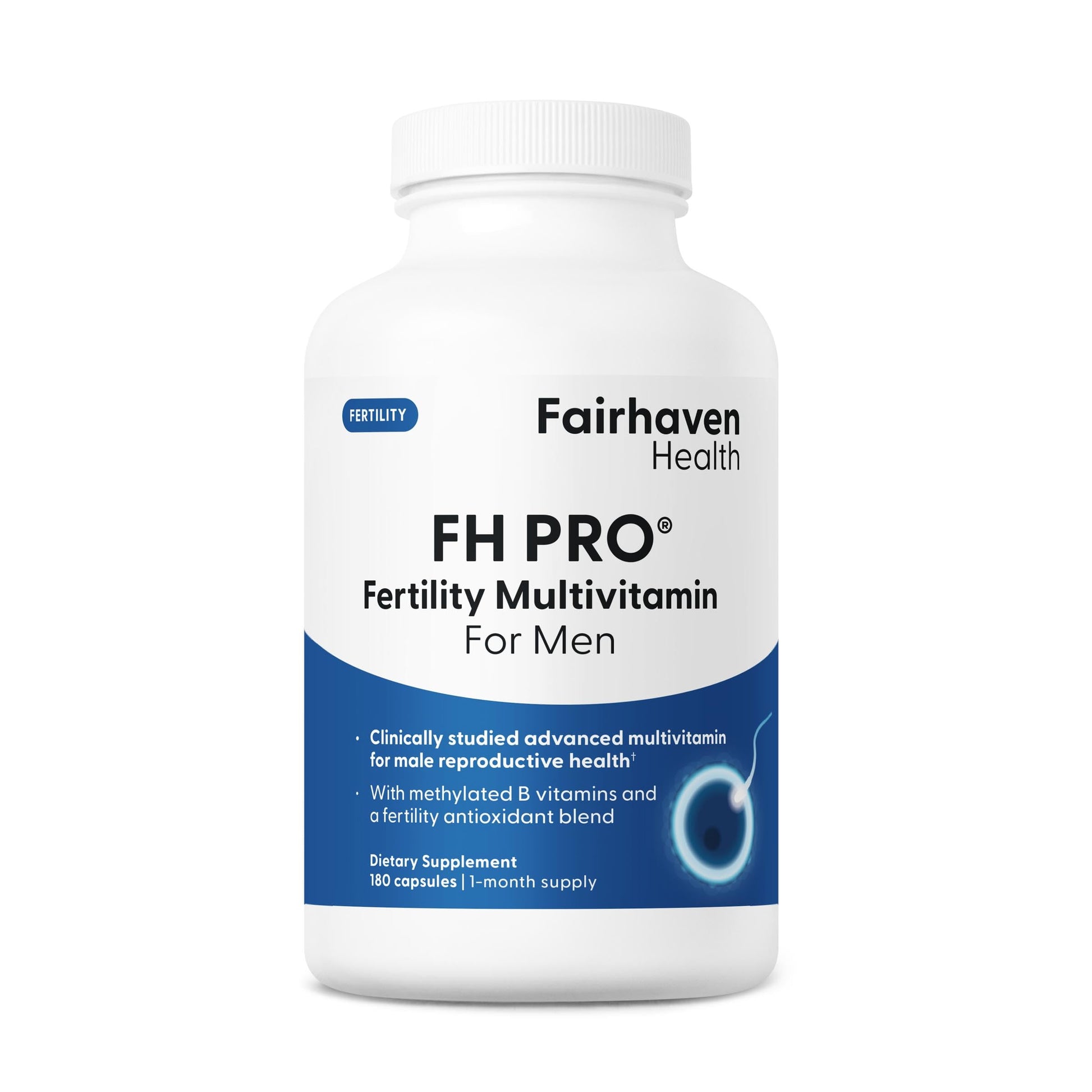 Fairhaven Health FH Pro for Men | Clinically Studied Premium Prenatal Fertility Supplements for Men | Male Fertility Supplements | Count and Motility Support Pre-Conception for Him | 180 Capsules Fairhaven HealthAu supplements