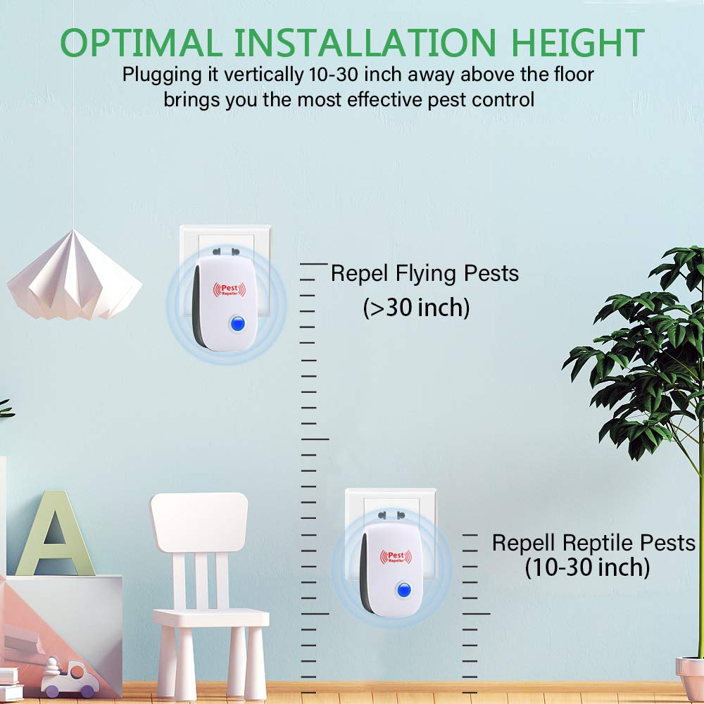 Ultrasonic Pest Repeller 6 Packs Electronic Plug in Indoor Sonic Repellent PalmandpondUS supplements