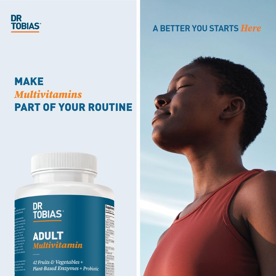 Dr. Tobias Adult Multivitamin for Women & Men, Immune Supporting Vitamins from 42 Fruits, Vegetables, Plus Probiotics, Vegan Multivitamins Dr. TobiasAu supplements