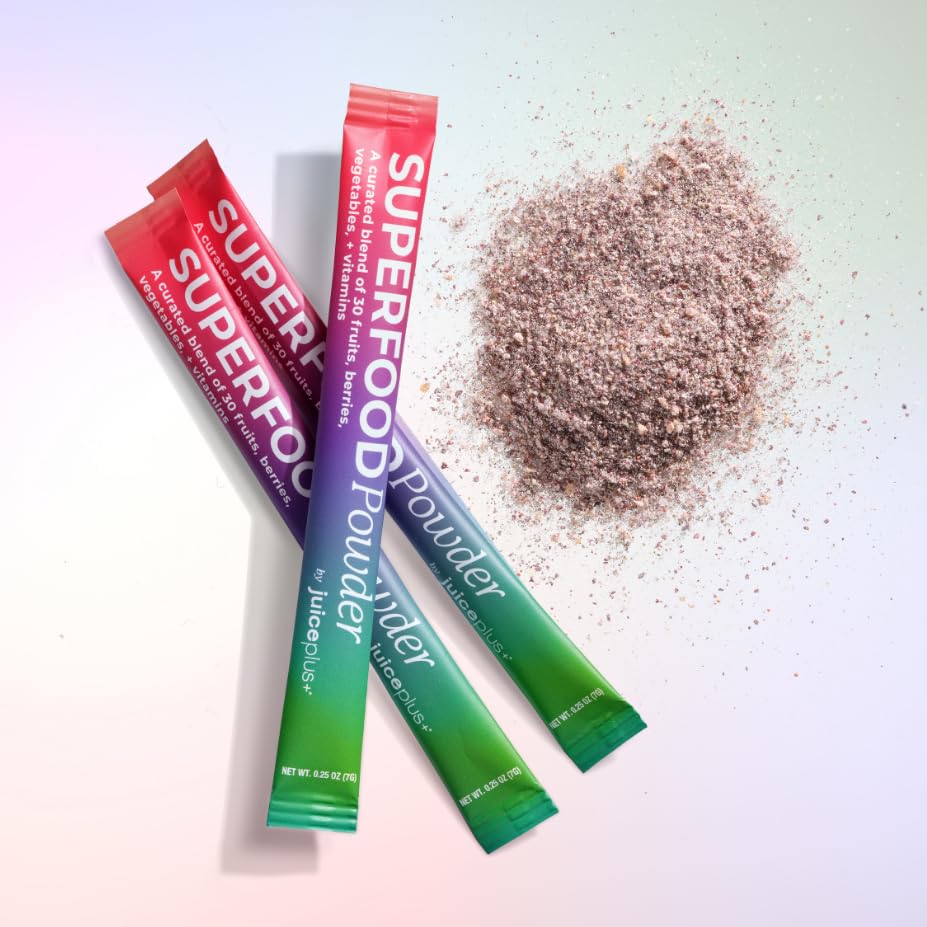 Juice Plus+ - Superfood Powder - Drink with 30 Fruits Berries Veggies Plant Vitamins for Refreshing Immune Wellness Boost - 30 Stick Packs Juice Plus+Au supplements