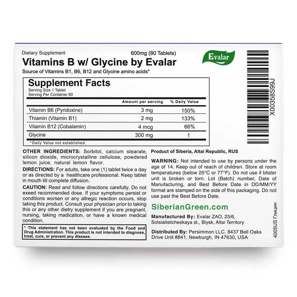 Glycine Forte Evalar 60 Tabs Evalarnz supplements