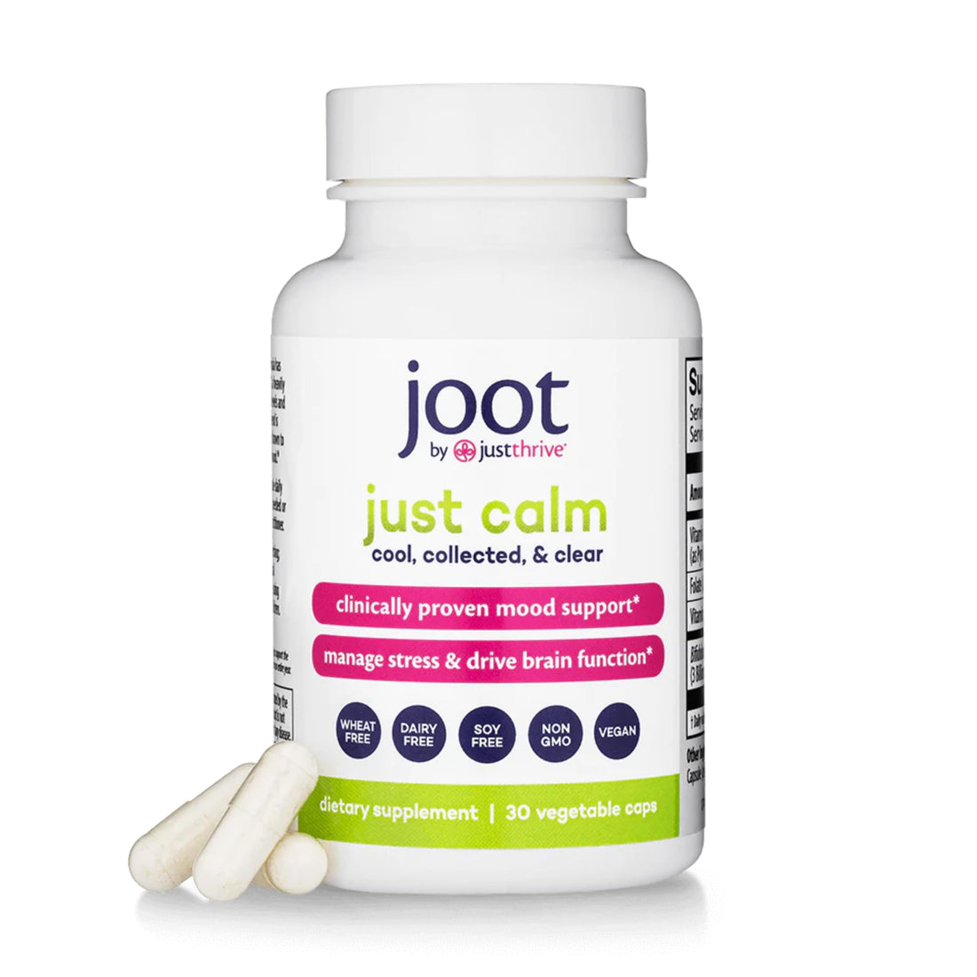 Just Thrive - Just Calm - Cortisol Manager - Calming, Memory, and Mood Support Supplement - Vegan, 30 Calm Capsules Just ThriveUS supplements