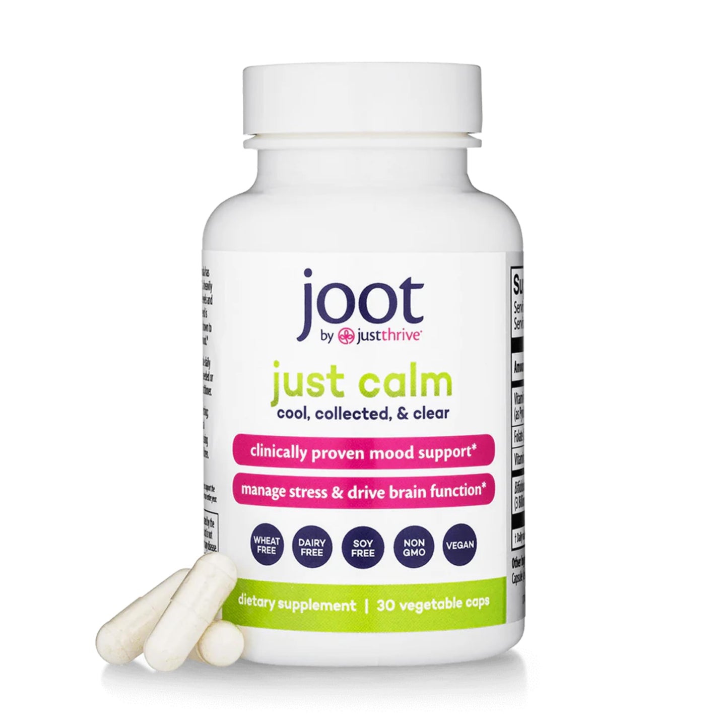 Just Thrive - Just Calm - Cortisol Manager - Calming, Memory, and Mood Support Supplement - Vegan, 30 Calm Capsules Just ThriveUS supplements