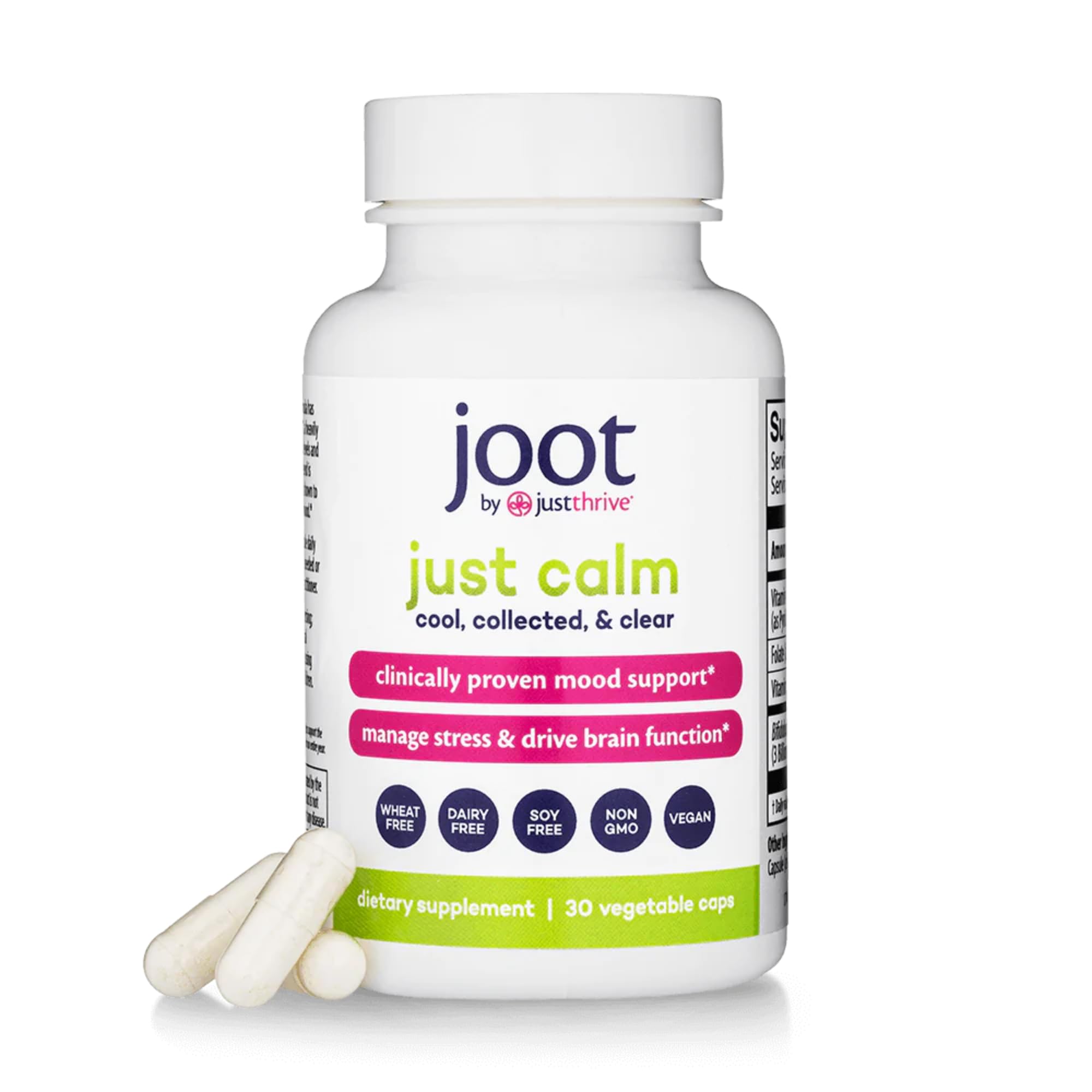 Just Thrive - Just Calm - Cortisol Manager - Calming, Memory, and Mood Support Supplement - Vegan, 30 Calm Capsules Just ThriveUS supplements
