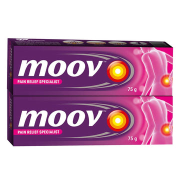 Moo'v Fast Relief Cream - 75g | Suitable for Back, Muscle, Joint, Knee | 100% Ayurvedic Formula | Suitable for Sports & Gym Related Injuries (Pack of 2) GenericAu supplements