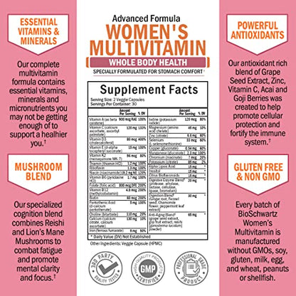 Multivitamin for Women with Vitamin D3 - Multivitamins for Bone Breast Skin Joint BioSchwartzUS supplements