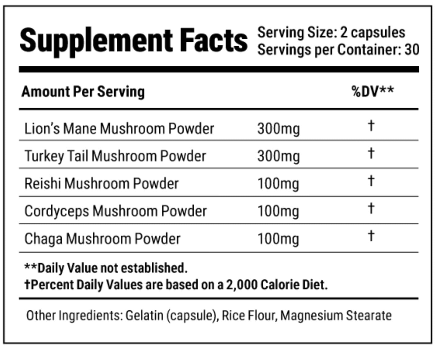 Mushroom Complex Capsules with Lion’s Mane, Reishi, Cordyceps, Chaga & Turkey Tail – True Totality Mushroom Power – Immune, Energy & Focus Support – 90 Vegan Capsules True TotalityAu supplements