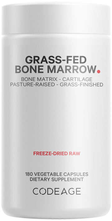 Codeage Grass-Fed Bone Marrow Supplement – Freeze-Dried, Non-Defatted Beef Bone Matrix & Cartilage – 1500mg per Serving, 180 Capsules CodeageAu supplements