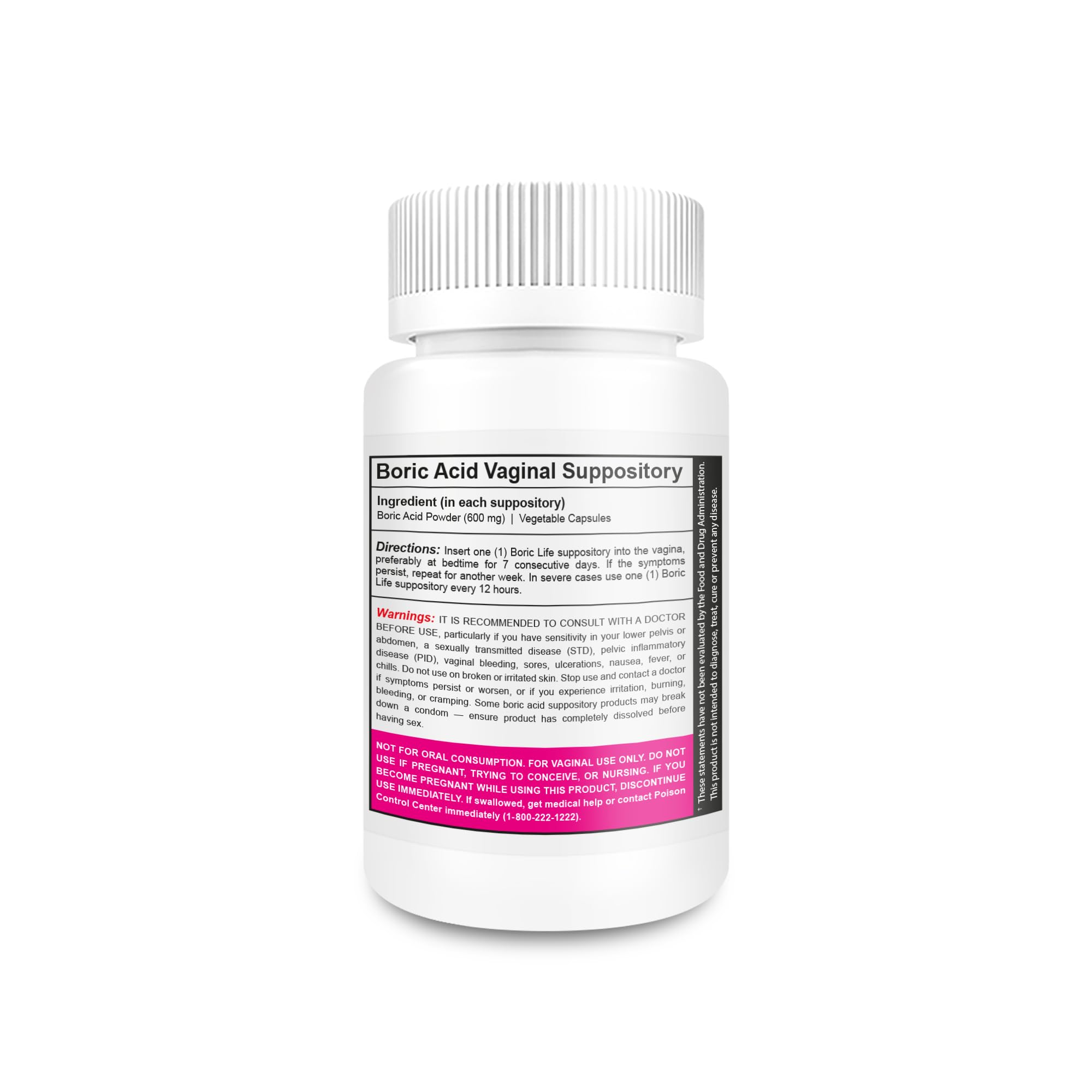 NutraBlast Boric Acid Suppositories - 100% Pure Made in USA - Boric Life Intimate Health Support (60 Count) NutraBlastUS supplements
