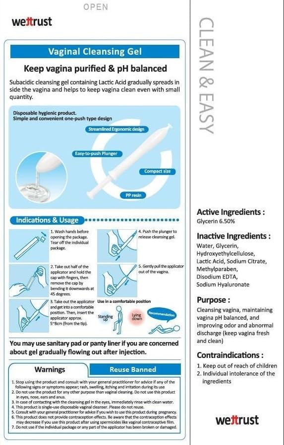 SHIMANY wettrust inclear Vaginal Moisturizer and Wash, Disposable Cleanser for Females SHIMANYAu supplements