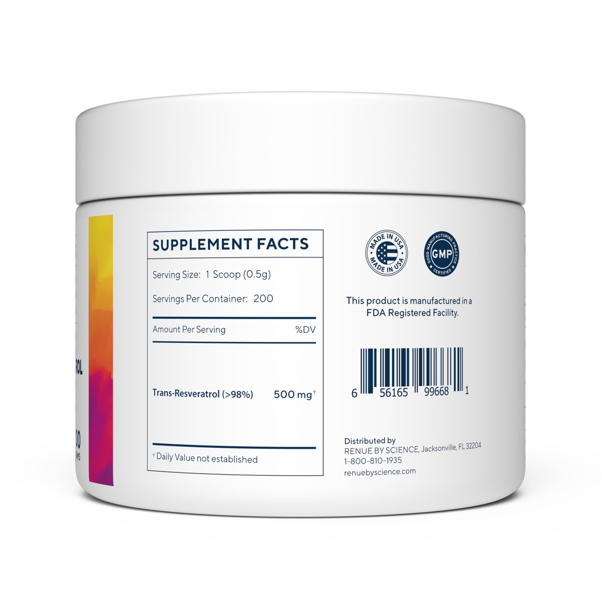 Renue By Science Resveratrol | High Strength Resveratrol Supplement | 100g Trans Resveratrol Powder | Reservatrol 200 Day Supply | Non-GMO & Allergen Free | Manufactured in The USA Third-Party Tested Renue By ScienceUS supplements