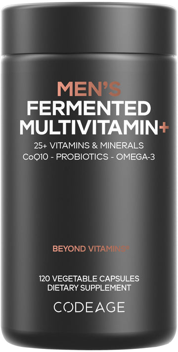 Codeage Men’s Daily Multivitamin – 25+ Essential Vitamins & Minerals, Organic Whole Foods, Probiotics, Omega-3, Zinc, Vitamins A, B, C, D, E & K – 120 Capsules CodeageAu supplements