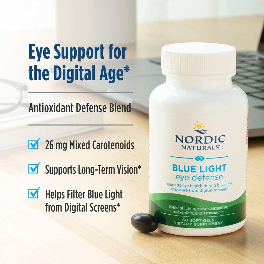 Nordic Naturals Blue Light Defense - 60 Soft Gels - Four Phytonutrients with Complementary Antioxidant Capacities - Supports Retinal Health, Visual Function - Non-GMO - 60 Servings Nordic NaturalsAu supplements